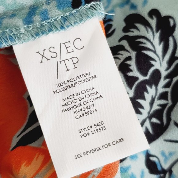 Cabi Aqua Mist Maya V-Neck Shift Mini Dress, Floral Print, Sz XS - Picture 11 of 11